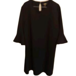 A.B.S. Dress, Women’s Size XL, Black Timeless Luxurious Shift Ruffle Slv, NWT